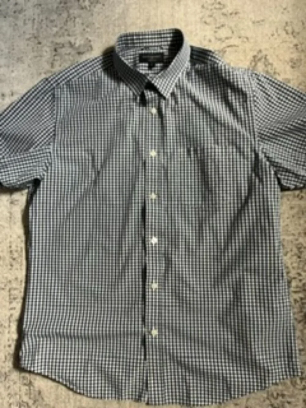 🧡3/$15 Banana Republic Soft Wash Gingham Short Sleeve Shirt Men's L